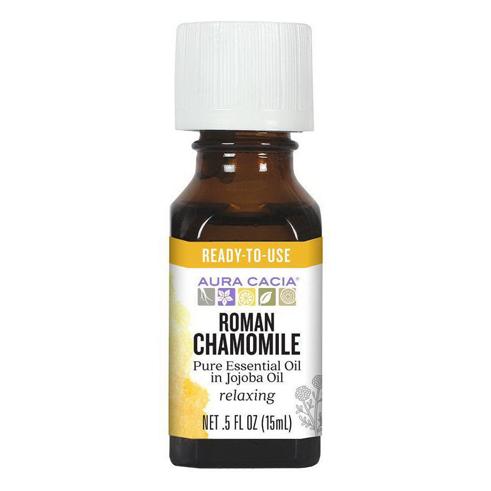 Aura Cacia Aromatherapy Precious Essentials Oil Roman Chamomile With Jojoba - 0.5 Oz